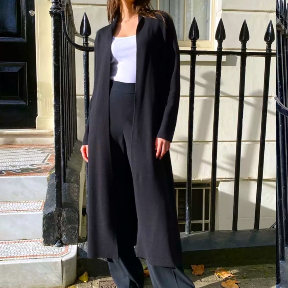 Babaton Aritzia Kirby Black Knit Robe Cardigan